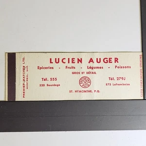 Lucien Auger St. Hyacinthe Quebec Vintage Lebensmittelgeschäft Streichholzheftchen - Bild 1 von 2