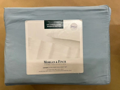 Morgan & Finch Caton Extra Deep King Single Bed Sheet Set 500TC Blue (19582203) - image 1 of 4