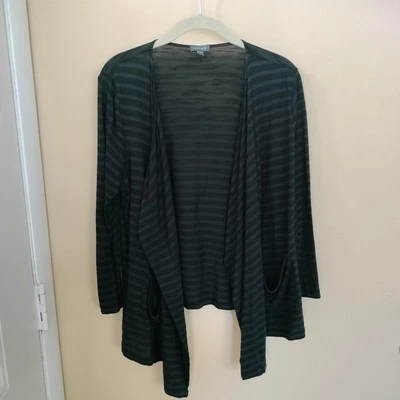 Cárdigan Lilla P Rayas Gris Negro Bolsillos Ligeros Mezcla Algodón Pima  Foto 1 de 4