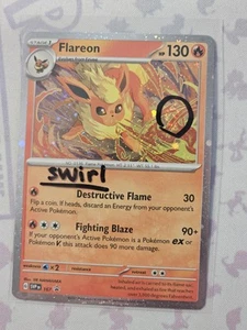 Pokemon TCG Flareon 167 Prismatic Evolutions Black Star Promo SWIRL Kosmos Holo - Bild 1 von 6