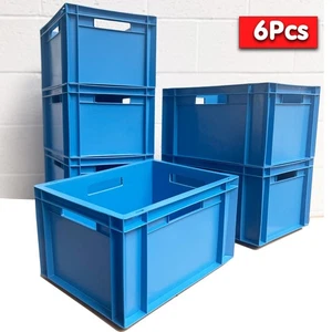 6x 20L Schwerlast Kunststoff Lagerboxen Industrie Euro Stapelkiste Behälter - Bild 1 von 10