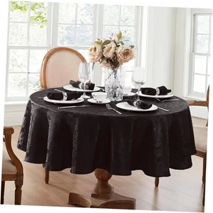 Home Fashions Caiden Elegance Damask Waterproof, Stain & Wrinkle 90" (Round) - Picture 1 of 7