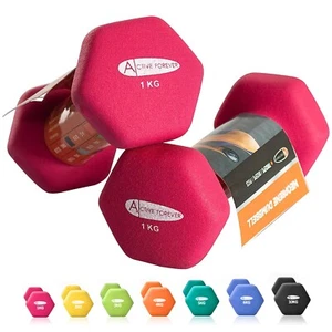 2025New Neoprene Dumbbells Set of 2PC,1Kg,Hex Non-Slip for Home/outdoor Workout - Picture 1 of 6