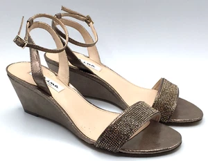 Nina New York Women's Wedge Heels 8 M Bronzette Leather Sole NOS - Picture 1 of 12