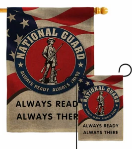 National Guard Burlap Garden Flag Armed Forces Small Gift Yard House Banner - Picture 1 of 19
