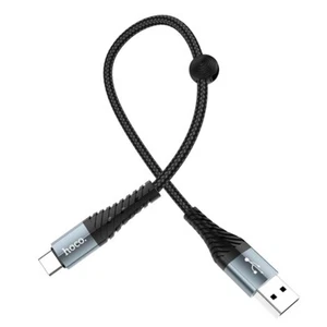 Hoco X38 2.4A Fast Charging USB-A to Micro-USB Anti-Bend Braided Cable 25cm - Picture 1 of 3