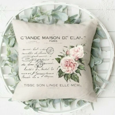 French Country Pillow Cover, Maison, 16 x 16-inch, Pink, Indoor/Outdoor - Image 1 of 3