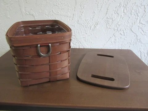 Longaberger 2009 Storage Solutions Medium Bin Basket Warm Brown ORGANIZATION NWT Cover