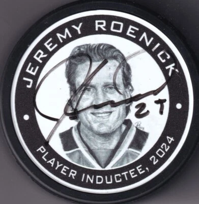 BECKETT JEREMY ROENICK "HOF 2024" SIGNED HOCKEY HALL OF FAME EXCLUSIVE PUCK 0034 - Image 1 of 2