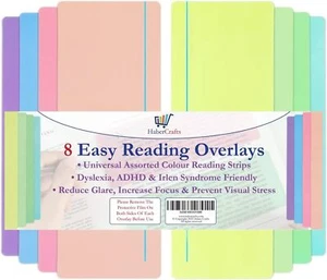 Dislessia sovrapposizioni righello di facile lettura sovrapposizioni di tracciamento colorate dislessia ADHD - Foto 1 di 13