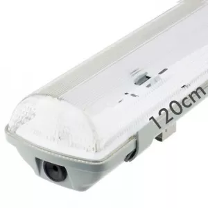 LED Feuchtraumleuchte 2x 120cm T8 Röhre Edelstahl PC Wannenleuchte IP65 IK08 - Bild 1 von 8