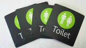 LETRERO ADHESIVO DE INODORO UNISEX SEÑORA CABALLEROS CON BRAILLE - Imagen 1 de 2