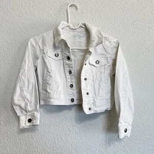 Girls Cat & Jack White Denim Jean Jacket Trucker Style Size S 6 - Picture 1 of 4