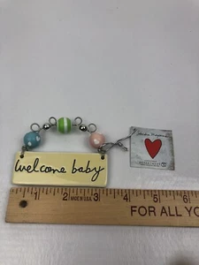 Dept. 56 Sandra Magsamen Beaded Sign "Welcome Baby” New - Picture 1 of 5