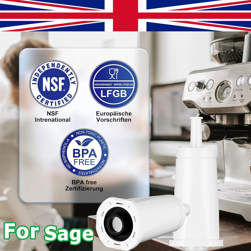 1-10x Water Filter Cartridges for Sage Barista Espresso Coffee Machine  878/875 - Image 1 of 4