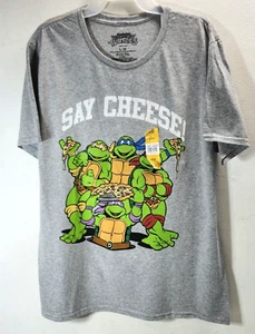 Teenage Mutant Ninja Turtles Men's T-Shirt Size Large Gray Cartoon Graphic NEW - Picture 1 of 8