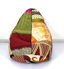 Handmade Quilted Kantha Cotton Floral Bohemian Bean Bag Decorative Slipcover d