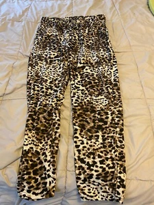 H & M SMALL Soft Pants ANIMAL PRINT DRAWSTING POLYESTER - Picture 1 of 5