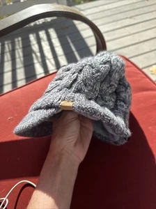 ADIDAS Womens Knit Beanie Lena  Brimmer Hat Blue Climawarm Fleece Lined - Picture 1 of 7