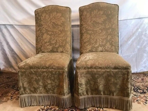 Slipper Chair Pair Vintage Century Mid Modern Cover