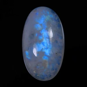 Iridescent Natural Moonstone Rainbow Oval Shape Cabochon Loose Gemstone 16 Carat - Picture 1 of 3