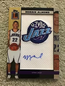 2007-08 Topps Letterman MORRIS ALMOND Rookie RC Team Logo Autografo #/75 JAZZ - Foto 1 di 4