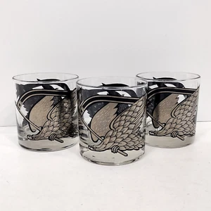 Vasos de whisky Morgan vintage - firmados, juego de 3 vasos de bar Eagle - Imagen 1 de 7