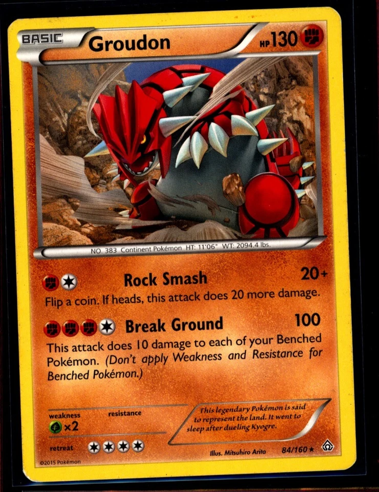 2015 Pokemon TCG XY Primal Clash Groudon Regular Rare 84/160 MP 0405#178 - Image 1 of 2