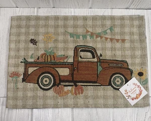 4 manteles individuales vintage de caída para camioneta pickup tela calabaza nuevos con etiquetas cuadros guinga NUEVO - Imagen 1 de 7