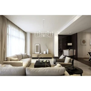 White Chandelier Pendant Candlestick Farmhouse Ceiling Hanging Lighting Fixtures - Picture 1 of 8