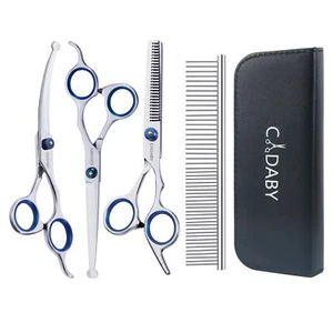 Dog Grooming Scissors with Safety Round Tips,5 in 1 Dog Grooming Scissors Kit - Picture 1 of 8