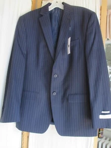 NEW $260 Michael Strahan Collection Jacket Blazer Pin Stripe 40R NvyBlue - Picture 1 of 10