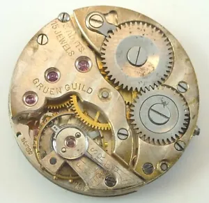 Gruen Guild Pocket Watch Movement - Good Balance - Parts Repair 23mm - Picture 1 of 5