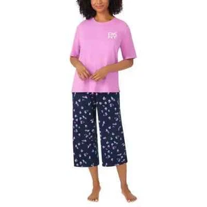 DKNY Woman’s 2 Piece Pajama Set Short Sleeve Capri Set - Picture 1 of 17