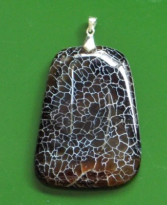 ELECTRIC SPARK BROWN RARE ONYX 2" SOLID 925 SILVER PENDANT LOOK AT THIS STONE! - Image 1 of 2