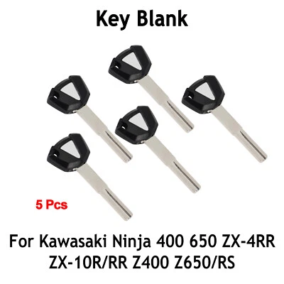 5 chaves em branco sem cortes substituição para Kawasaki Ninja 400 ZX-10R ZX-10R Z650/RS Z400 - Imagem 1 de 4
