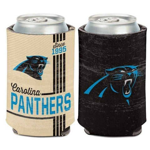 Carolina Panthers Vintage Design NFL Can Cooler 12oz Collapsible Koozie Cover