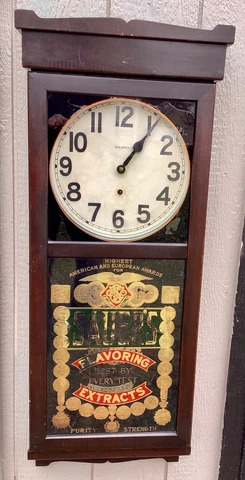 New Haven Clock Co. "Sauers Advertiser" ca.1917 Original Running Well Cover
