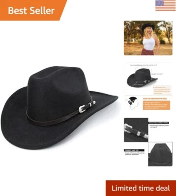 Elegante sombrero de vaquero occidental con banda de cuero - Perfecto para todas las estaciones Foto 1 de 4