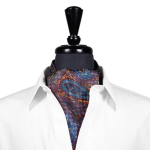 Ascot Cravat Tie Silk Multicolor Paisley Costume Formal Wedding Necktie Scarf - Picture 1 of 2