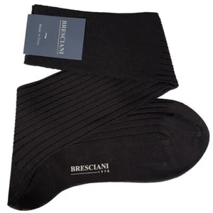 Bresciani klassische gerippte Baumwolle kniehohe italienische Herrensocken - Bild 1 von 11