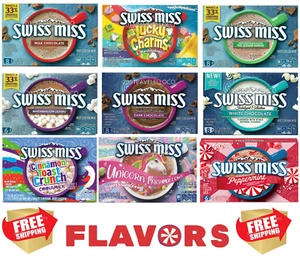 SWISS MISS HOT DRINKS MIX ,DARK ,WHITE ,SUGAR FREE,CHOCOLATE,MILK,LUCKY CHARM AA - Picture 1 of 19