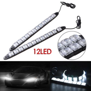 Juego de 2 piezas de lámpara de conducción diurna con luz de niebla blanca DC 12V 12 LED coche DRL - Imagen 1 de 10