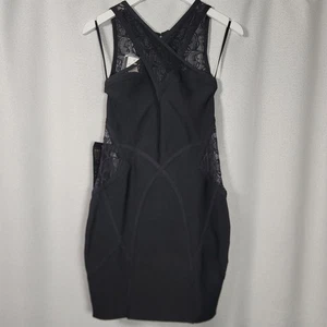NWT BEBE Shannel Lace Black Sleeveless Bandage Dress Bodycon Size S - Picture 1 of 7
