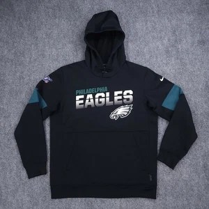 Philadelphia Eagles Sudadera con Capucha Para Hombre Grande Negra 100 Aniversario Nike Dri Fit - Imagen 1 de 14