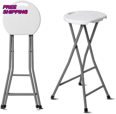 Taburete plegable de 30 pulgadas de alto silla taburete de plástico de alta resistencia portátil plegable NUEVO Foto 1 de 4