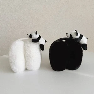 Panda Shape Warm Earmuffs Soft Plush Ear Muffs Cute Ear Warmer Women - Picture 1 of 7