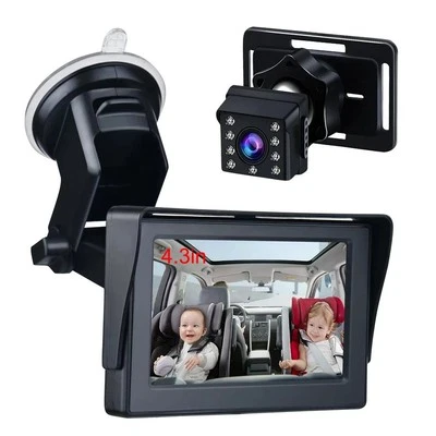 Baby Car Camera Monitor Safety Car Seat Mirror 4.3 Inch Folding Display Screen - Image 1 of 4