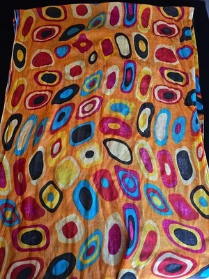  Цветной современный абстрактный жеода 2 x 6 футов шарф оранжевый/синий/желтый/красный хлопок - Изображение 1 из 4