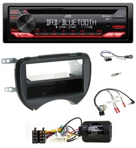 JVC CD DAB USB Bluetooth Lenkrad Autoradio für Nissan Micra 10-13 schwarz - Bild 1 von 10